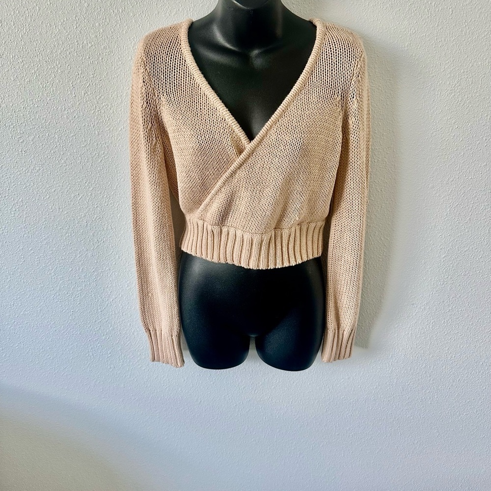 Lovers + Friends Cream V-Neck Sweater - Picture 2 of 9